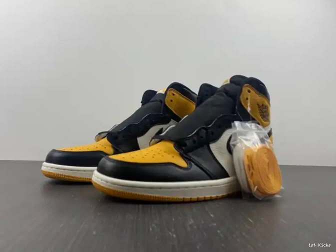 1st Kicks Jordan 555088-711 1 OG Yellow High Air Toe 0526